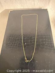 MaxSold Auction: 14K Yellow Gold 18 inch Necklace 1.29 grams  with Spring Ring Clasp - Toronto (Ontario, Canada) SELLER MANAGED Downsizing Online Auction -  Weston Road (CONDO)