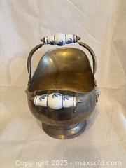 MaxSold Auction: Brass Art Nouveau Coal Scuttle with Ceramic Handles - Toronto (Ontario, Canada) SELLER MANAGED Downsizing Online Auction -  Weston Road (CONDO)