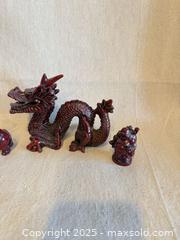 MaxSold Auction: Chinese Cinnabar-Style Resin Figurine Set: Dragon, Elephants, Buddha - Toronto (Ontario, Canada) SELLER MANAGED Downsizing Online Auction -  Weston Road (CONDO)