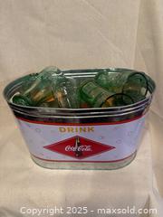 MaxSold Auction: Lot of 14 Coca?Cola Contour Glasses with Metal Coca?Cola Tub - Toronto (Ontario, Canada) SELLER MANAGED Downsizing Online Auction -  Weston Road (CONDO)
