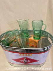 MaxSold Auction: Lot of 14 Coca?Cola Contour Glasses with Metal Coca?Cola Tub - Toronto (Ontario, Canada) SELLER MANAGED Downsizing Online Auction -  Weston Road (CONDO)