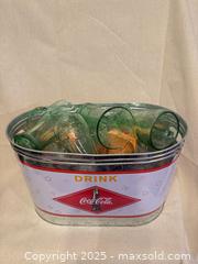 MaxSold Auction: Lot of 14 Coca?Cola Contour Glasses with Metal Coca?Cola Tub - Toronto (Ontario, Canada) SELLER MANAGED Downsizing Online Auction -  Weston Road (CONDO)