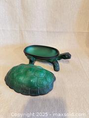 MaxSold Auction: Malachite Glass Turtle Trinket / Jewelry Box, 8.5 in - Toronto (Ontario, Canada) SELLER MANAGED Downsizing Online Auction -  Weston Road (CONDO)