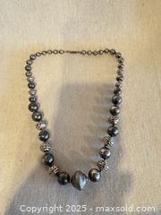 MaxSold Auction: Sterling Silver Beaded Necklace, 22" Dark Oxidized Patina - Toronto (Ontario, Canada) SELLER MANAGED Downsizing Online Auction -  Weston Road (CONDO)