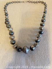 MaxSold Auction: Sterling Silver Beaded Necklace, 22" Dark Oxidized Patina - Toronto (Ontario, Canada) SELLER MANAGED Downsizing Online Auction -  Weston Road (CONDO)