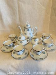 MaxSold Auction: Vintage Japanese Porcelain Tea/Coffee Service with Blue Roses & Gilt - Toronto (Ontario, Canada) SELLER MANAGED Downsizing Online Auction -  Weston Road (CONDO)