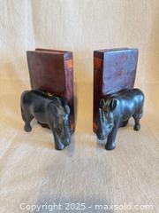 MaxSold Auction: Vintage Solid Hardwood Rhinoceros Bookends (Pair) - Toronto (Ontario, Canada) SELLER MANAGED Downsizing Online Auction -  Weston Road (CONDO)