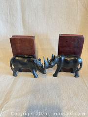 MaxSold Auction: Vintage Solid Hardwood Rhinoceros Bookends (Pair) - Toronto (Ontario, Canada) SELLER MANAGED Downsizing Online Auction -  Weston Road (CONDO)