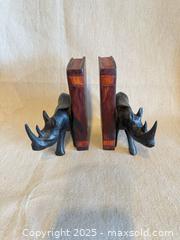 MaxSold Auction: Vintage Solid Hardwood Rhinoceros Bookends (Pair) - Toronto (Ontario, Canada) SELLER MANAGED Downsizing Online Auction -  Weston Road (CONDO)