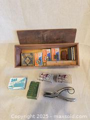 MaxSold Auction: Vintage Wooden Box with Assorted Mid-20th Century Office Supplies - Toronto (Ontario, Canada) SELLER MANAGED Downsizing Online Auction -  Weston Road (CONDO)