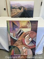MaxSold Auction: Abstract Geometric & Great Wall Photo on Gallery-Wrapped Canvas - Livermore (California, USA) SELLER MANAGED Estate Sale Online Auction - Hansen Road