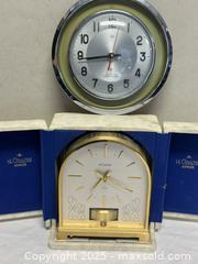 MaxSold Auction: Lot of 2 Clocks: LeCoultre Atmos + Vintage Round Wall Clock - Livermore (California, USA) SELLER MANAGED Estate Sale Online Auction - Hansen Road