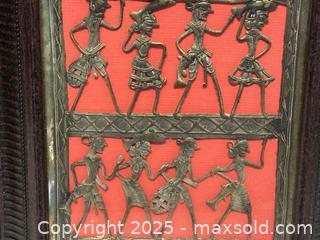 MaxSold Auction: Lot of 2 Framed Decorative Relief Wall Plaques — Firefighter & Dokra - Livermore (California, USA) SELLER MANAGED Estate Sale Online Auction - Hansen Road