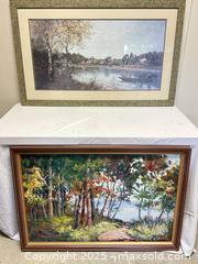 MaxSold Auction: Lot of 2 Framed Landscape Artworks, Stretched Canvas and Matted Print - Livermore (California, USA) SELLER MANAGED Estate Sale Online Auction - Hansen Road