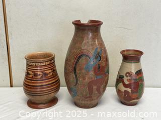 MaxSold Auction: Lot of 3 Vintage Glazed Earthenware/Ceramic Vases and Jars - Livermore (California, USA) SELLER MANAGED Estate Sale Online Auction - Hansen Road