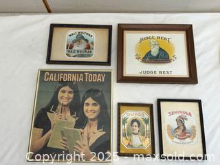 MaxSold Auction: Lot of 5 Framed Vintage Cigar Labels and Magazine Poster - Livermore (California, USA) SELLER MANAGED Estate Sale Online Auction - Hansen Road