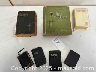 MaxSold Auction: Lot of 8 - Pocket Bibles Devotional & Ephemera with Mother-of-Pearl Inlay - Livermore (California, USA) SELLER MANAGED Estate Sale Online Auction - Hansen Road
