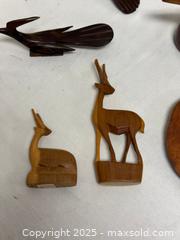 MaxSold Auction: Lot of 8 Carved Wooden Figurines / Wooden Decor - Livermore (California, USA) SELLER MANAGED Estate Sale Online Auction - Hansen Road