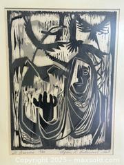 MaxSold Auction: Lot of Two Framed Wall Art — Byron Rodarmel Relief Print & Textured City Painting  - Livermore (California, USA) SELLER MANAGED Estate Sale Online Auction - Hansen Road