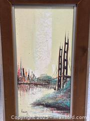 MaxSold Auction: Lot of Two Framed Wall Art — Byron Rodarmel Relief Print & Textured City Painting  - Livermore (California, USA) SELLER MANAGED Estate Sale Online Auction - Hansen Road