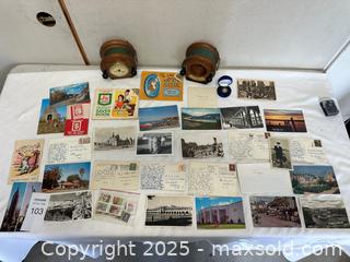 MaxSold Auction: Lot of Vintage Postcards & Ephemera with 2 Clocks, Coin - Livermore (California, USA) SELLER MANAGED Estate Sale Online Auction - Hansen Road