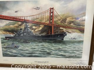MaxSold Auction: Military Print, Architectural Blueprint, Scientific Seismographic Chart Framed Prints Golden Gate  - Livermore (California, USA) SELLER MANAGED Estate Sale Online Auction - Hansen Road
