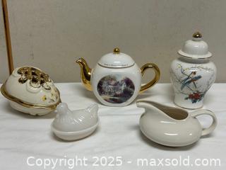 MaxSold Auction: Mixed Porcelain/Ceramic Decorative Set, 5 Pieces (Kinkade, Franciscan, Jam) - Livermore (California, USA) SELLER MANAGED Estate Sale Online Auction - Hansen Road