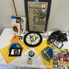 MaxSold Auction: Mixed Sports Memorabilia Lot — Giants, Warriors, Panthers, Ducks, Raiders - Livermore (California, USA) SELLER MANAGED Estate Sale Online Auction - Hansen Road
