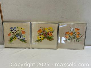 MaxSold Auction: Set of 3 Framed Floral Paintings by D. Spangler - Livermore (California, USA) SELLER MANAGED Estate Sale Online Auction - Hansen Road