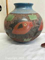 MaxSold Auction: Set of 4 Hand-Decorated Folk Pottery Pieces - Livermore (California, USA) SELLER MANAGED Estate Sale Online Auction - Hansen Road