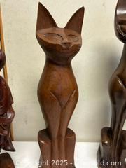 MaxSold Auction: Set of 4 Mid-Century Wooden Cat & Oriental Sculptures, 18–24 in - Livermore (California, USA) SELLER MANAGED Estate Sale Online Auction - Hansen Road