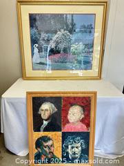 MaxSold Auction: Two Framed Wall Artworks — Monet Reproduction & Duke Collins Four-Panel Portrait - Livermore (California, USA) SELLER MANAGED Estate Sale Online Auction - Hansen Road