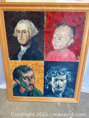MaxSold Auction: Two Framed Wall Artworks — Monet Reproduction & Duke Collins Four-Panel Portrait - Livermore (California, USA) SELLER MANAGED Estate Sale Online Auction - Hansen Road