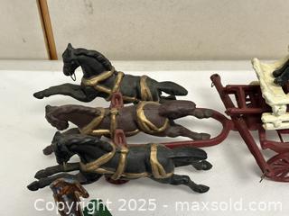 MaxSold Auction: Vintage cast-iron toy lot: golfer banks, horse wagon, skillet - Livermore (California, USA) SELLER MANAGED Estate Sale Online Auction - Hansen Road