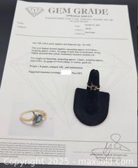 MaxSold Auction: 10k yellow gold & sapphire ring with certificate  - Markham (Ontario, Canada) SELLER MANAGED Downsizing Online Auction - Loring Crescent