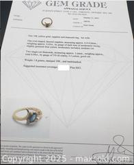 MaxSold Auction: 10k yellow gold & sapphire ring with certificate  - Markham (Ontario, Canada) SELLER MANAGED Downsizing Online Auction - Loring Crescent