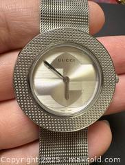 MaxSold Auction: Authenticated Gucci U-Play 129.4 mesh bracelet watch  - Markham (Ontario, Canada) SELLER MANAGED Downsizing Online Auction - Loring Crescent