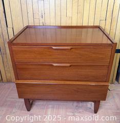 MaxSold Auction: Vintage 1960s MCM Walnut 3-Drawer Dresser  - Hamilton (Ontario, Canada) SELLER MANAGED Estate Sale Online Auction - Gertrude Street