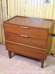 MaxSold Auction: Vintage 1960s MCM Walnut 3-Drawer Dresser  - Hamilton (Ontario, Canada) SELLER MANAGED Estate Sale Online Auction - Gertrude Street