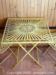 MaxSold Auction: Vintage Yellow Wrought Iron Bistro Set - Hamilton (Ontario, Canada) SELLER MANAGED Estate Sale Online Auction - Gertrude Street