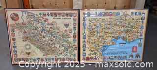 MaxSold Auction: Framed Pictorial Maps (Lot of 2) — Heimat Schlesien & Ostpreussen - Toronto (Ontario, Canada) PARTNER MANAGED Reseller Online Auction - Queen Street West