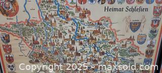 MaxSold Auction: Framed Pictorial Maps (Lot of 2) — Heimat Schlesien & Ostpreussen - Toronto (Ontario, Canada) PARTNER MANAGED Reseller Online Auction - Queen Street West