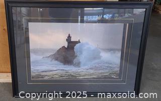 MaxSold Auction: Framed Plisson Seascape Lighthouse Lithographic Print, 41 x 31 in - Toronto (Ontario, Canada) PARTNER MANAGED Reseller Online Auction - Queen Street West