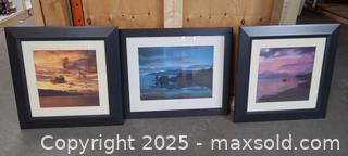 MaxSold Auction: Set of 3 Framed Seascape Photographic Prints, Matte Black Frames - Toronto (Ontario, Canada) PARTNER MANAGED Reseller Online Auction - Queen Street West