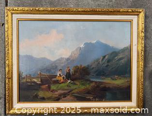 MaxSold Auction: Big antique 1876 signed oil painting  - San Jose (California, USA) SELLER MANAGED Estate Sale Online Auction -  Bennett Way