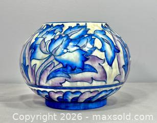 MaxSold Auction: Rare Vintage 1930s Charlotte Rhead Crown Ducal Signed Blue Peony Vase - Newmarket (Ontario, Canada) SELLER MANAGED Reseller Online Auction - Lundys Lane