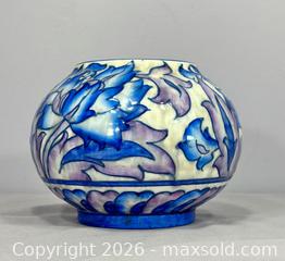 MaxSold Auction: Rare Vintage 1930s Charlotte Rhead Crown Ducal Signed Blue Peony Vase - Newmarket (Ontario, Canada) SELLER MANAGED Reseller Online Auction - Lundys Lane