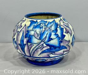 MaxSold Auction: Rare Vintage 1930s Charlotte Rhead Crown Ducal Signed Blue Peony Vase - Newmarket (Ontario, Canada) SELLER MANAGED Reseller Online Auction - Lundys Lane