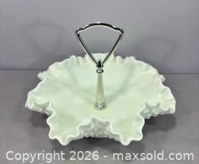 MaxSold Auction: Vintage Fenton Milk Glass Hobnail Ruffled Candy Dish - Newmarket (Ontario, Canada) SELLER MANAGED Reseller Online Auction - Lundys Lane