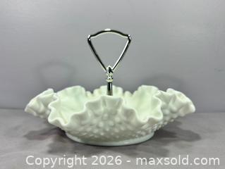 MaxSold Auction: Vintage Fenton Milk Glass Hobnail Ruffled Candy Dish - Newmarket (Ontario, Canada) SELLER MANAGED Reseller Online Auction - Lundys Lane